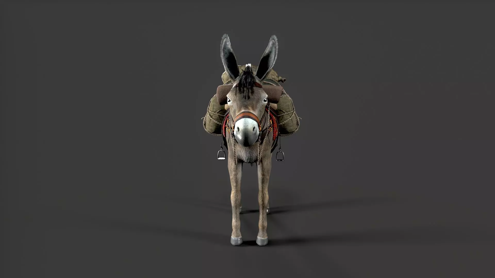 donkey Low-poly 3D model_2