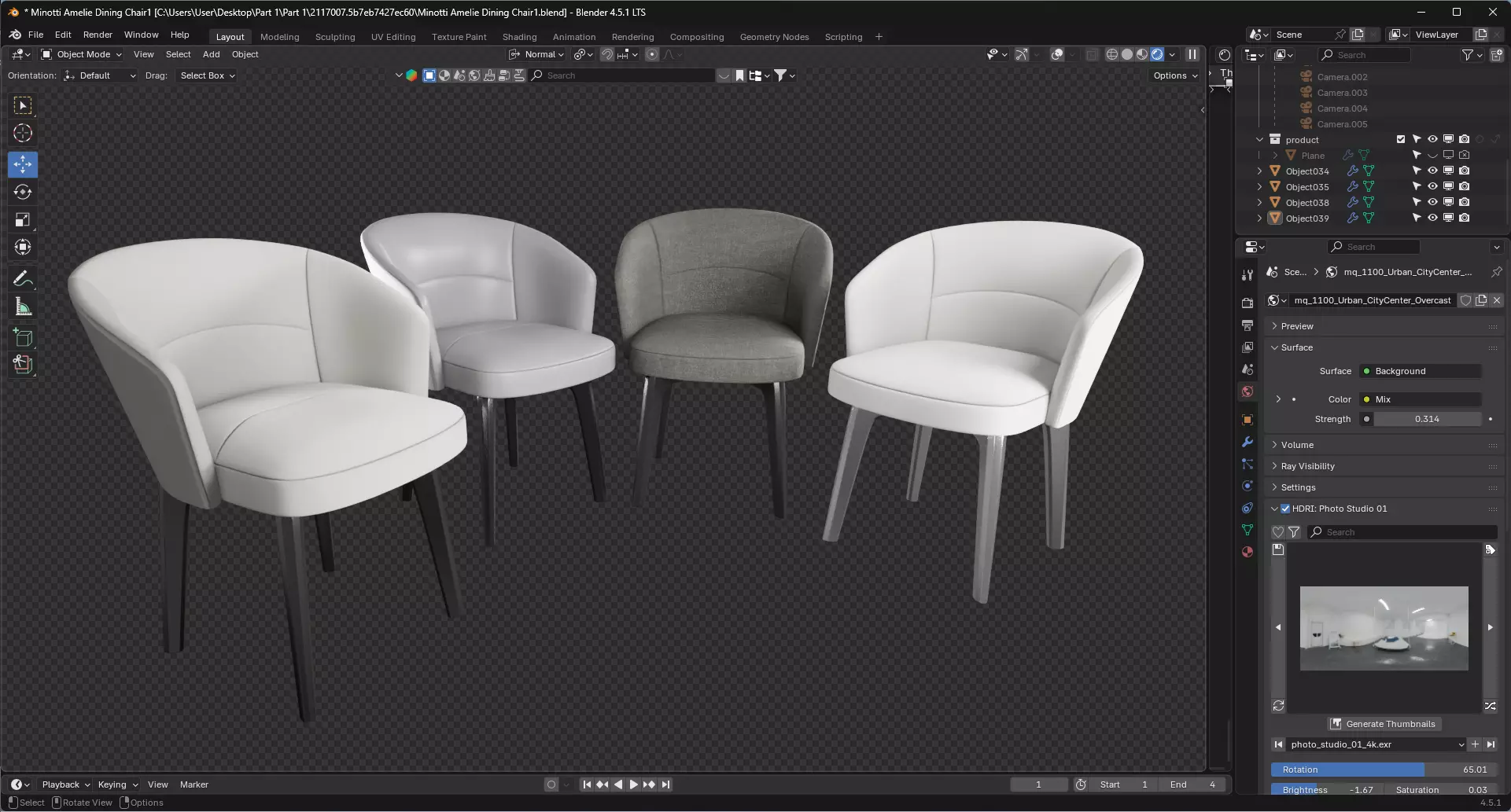 Armchair 3D model_19