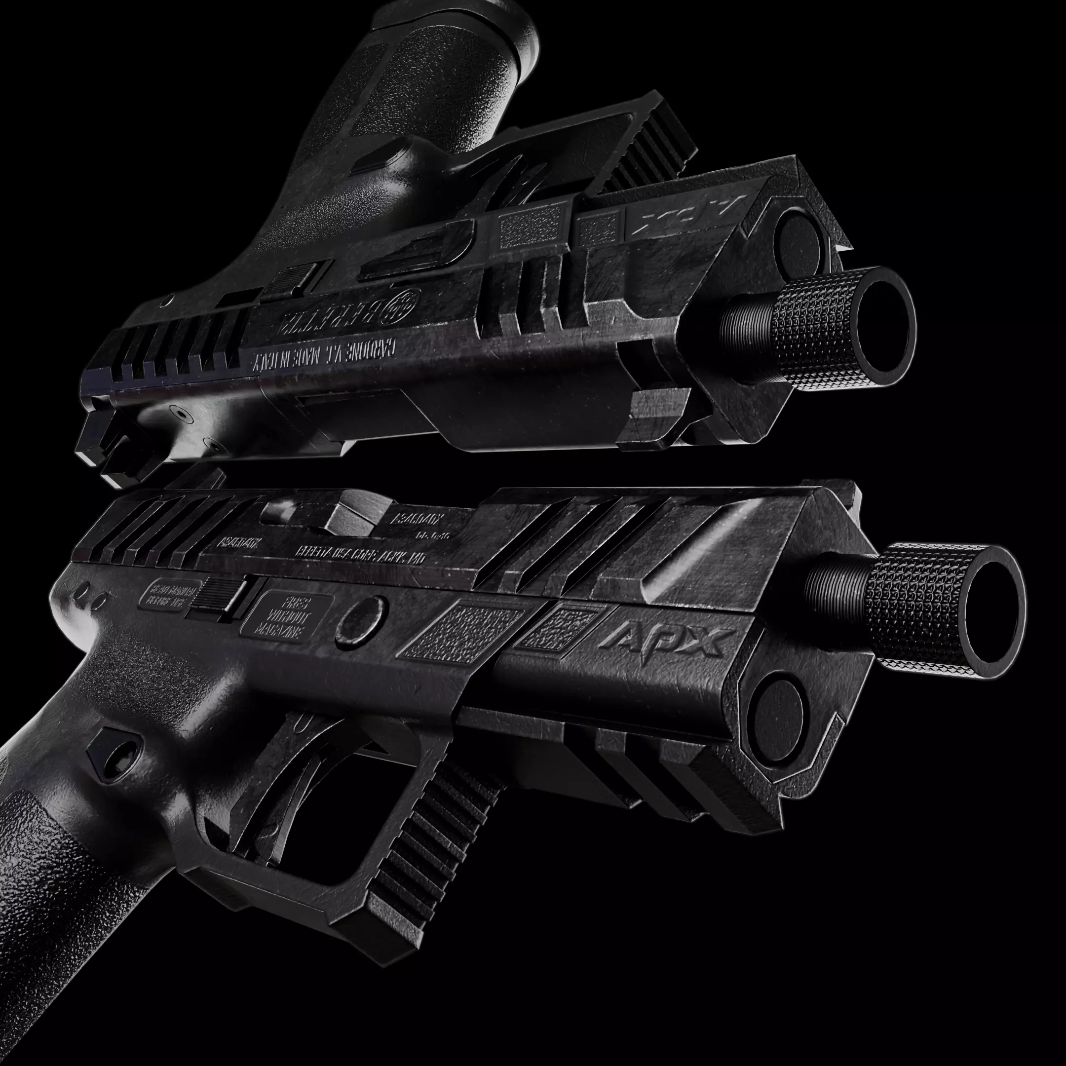 APX Beretta Low-poly 3D model_3