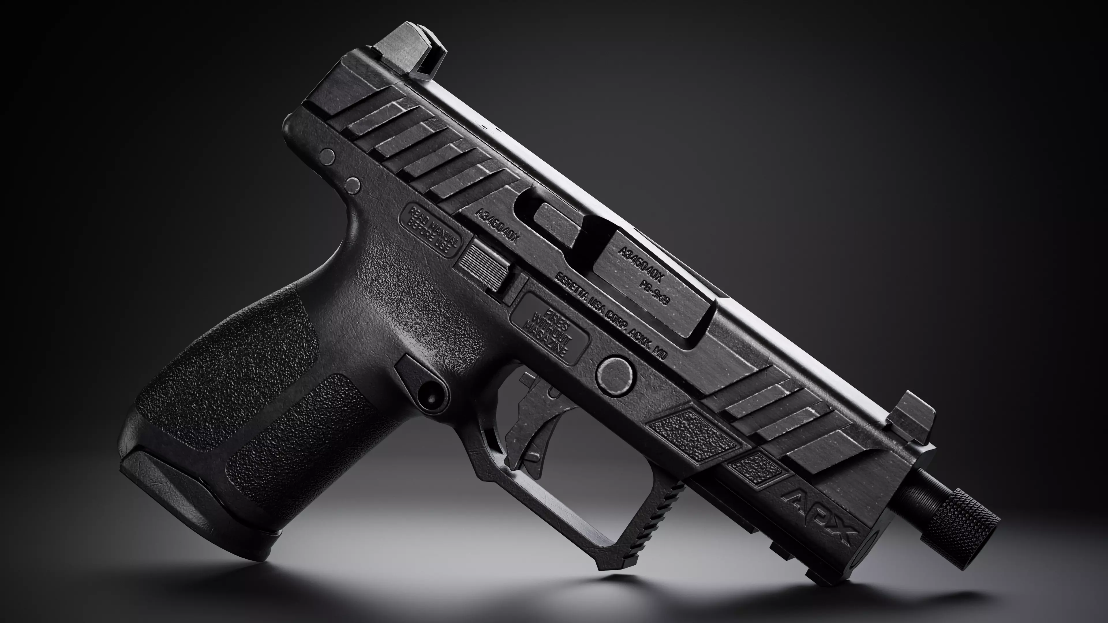 APX Beretta Low-poly 3D model_4