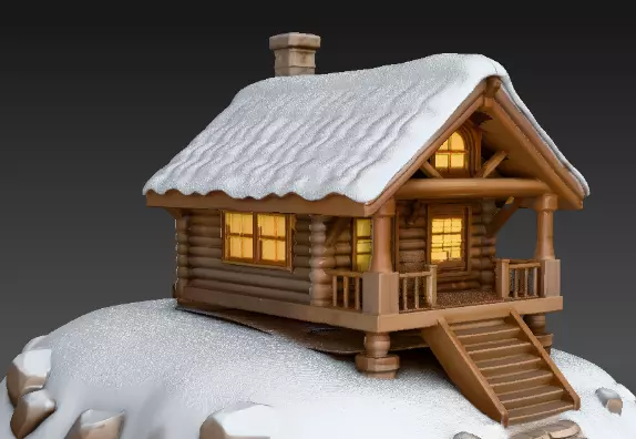 Snow Globe And Hill House Two Model Pack 3D Model 3D model_18