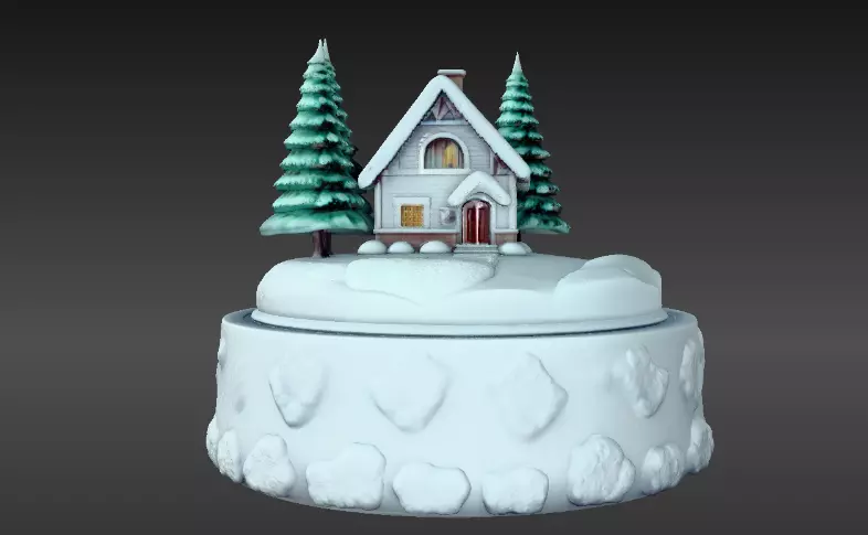 Snow Globe And Hill House Two Model Pack 3D Model 3D model_11