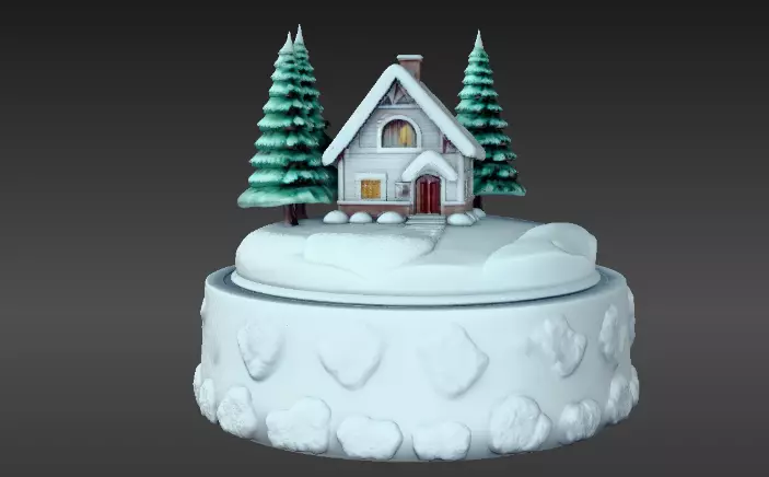 Snow Globe And Hill House Two Model Pack 3D Model 3D model_17