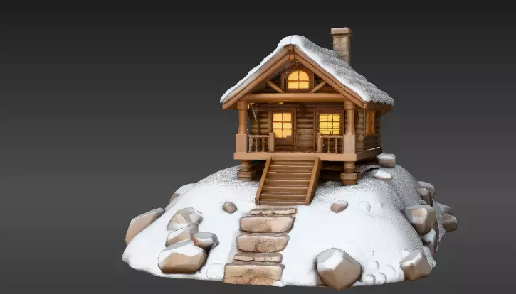 Snow Globe And Hill House Two Model Pack 3D Model 3D model_3