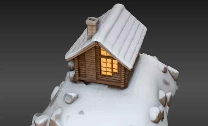 Snow Globe And Hill House Two Model Pack 3D Model 3D model_20