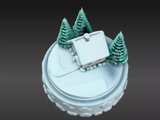 Snow Globe And Hill House Two Model Pack 3D Model 3D model_1