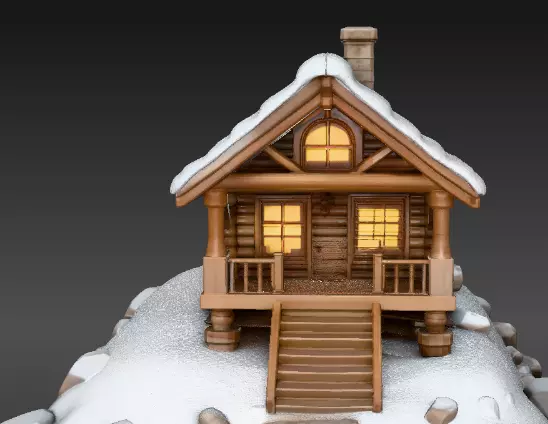 Snow Globe And Hill House Two Model Pack 3D Model 3D model_16