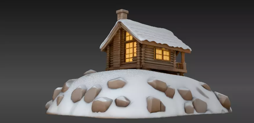 Snow Globe And Hill House Two Model Pack 3D Model 3D model_12