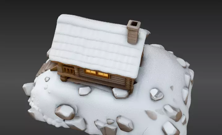 Snow Globe And Hill House Two Model Pack 3D Model 3D model_2