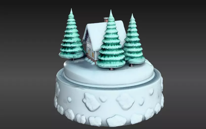 Snow Globe And Hill House Two Model Pack 3D Model 3D model_9