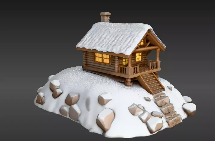 Snow Globe And Hill House Two Model Pack 3D Model 3D model_4