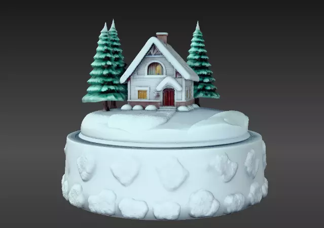 Snow Globe And Hill House Two Model Pack 3D Model 3D model_15