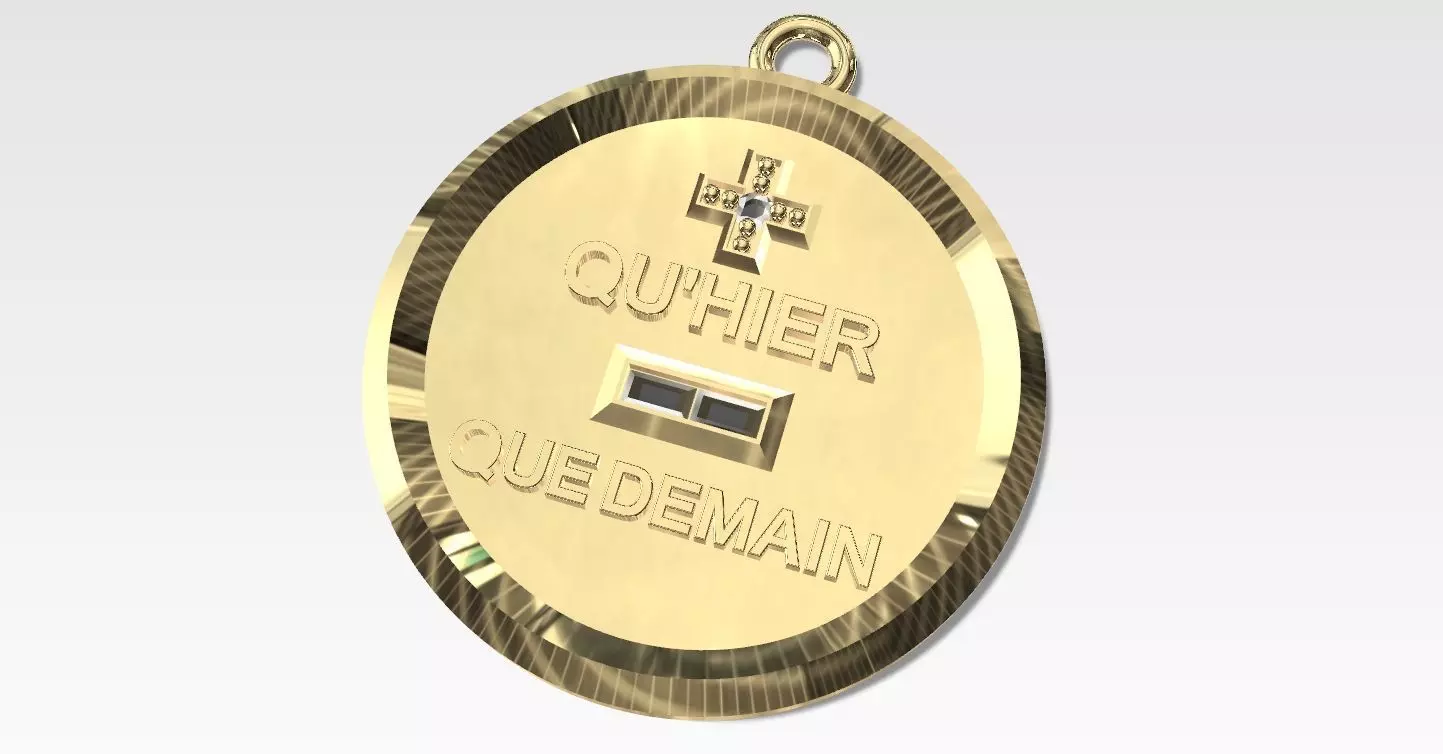 PLUS QU HIER MOINS QUE DEMAIN PENDANT 3D print model_9