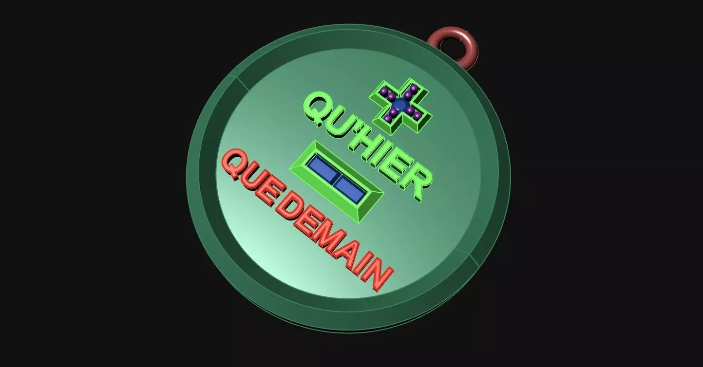 PLUS QU HIER MOINS QUE DEMAIN PENDANT 3D print model_6