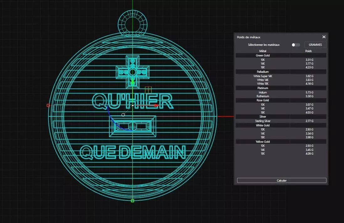 PLUS QU HIER MOINS QUE DEMAIN PENDANT 3D print model_2