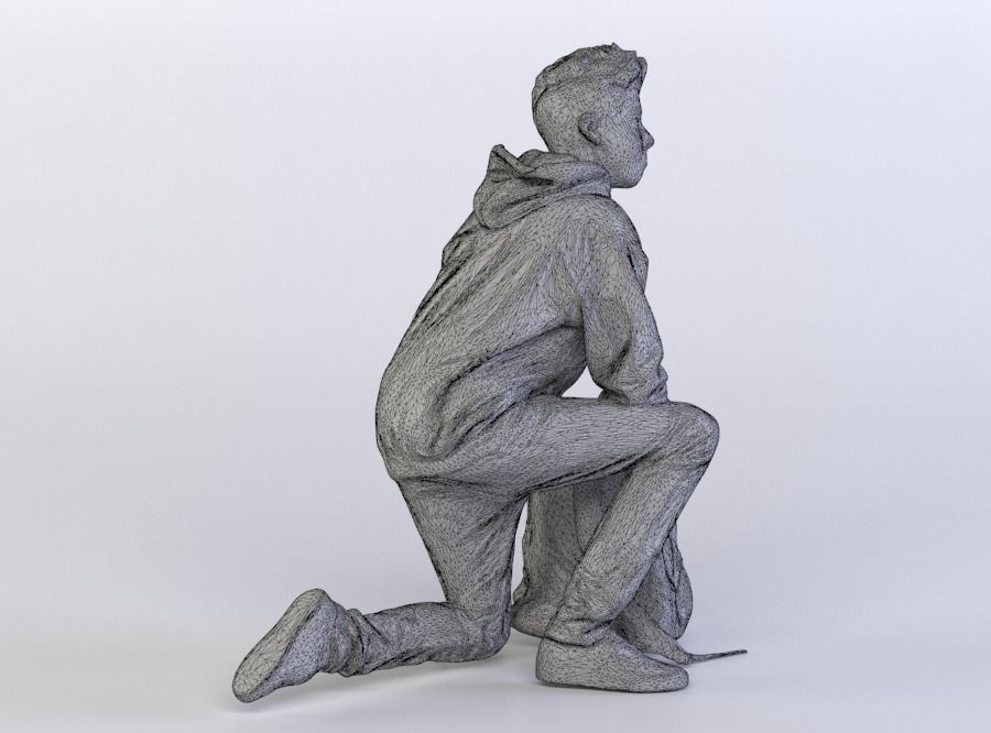 Brad 0052 Kid knealing down over backpack 3D model_7