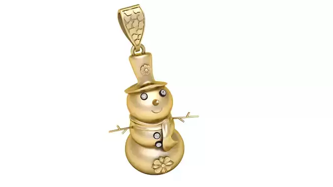 Golden Snowman Pendant