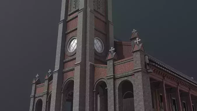 Nabawi Church Hanok Style Old Korean Church 3D model 4