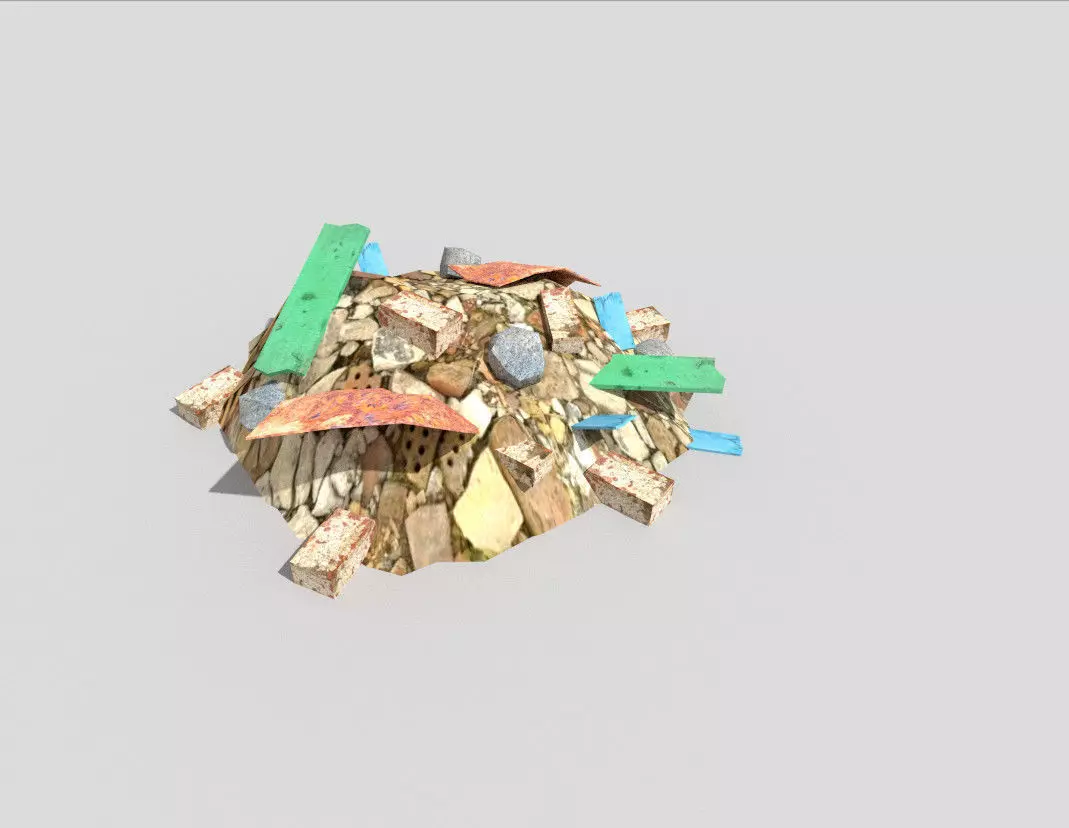 Debris Pile Low-poly 3D model_0
