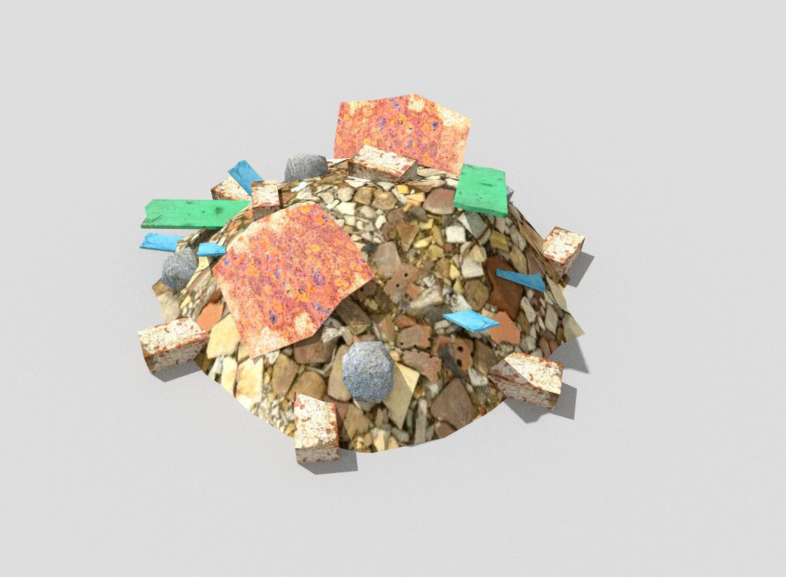 Debris Pile Low-poly 3D model_1