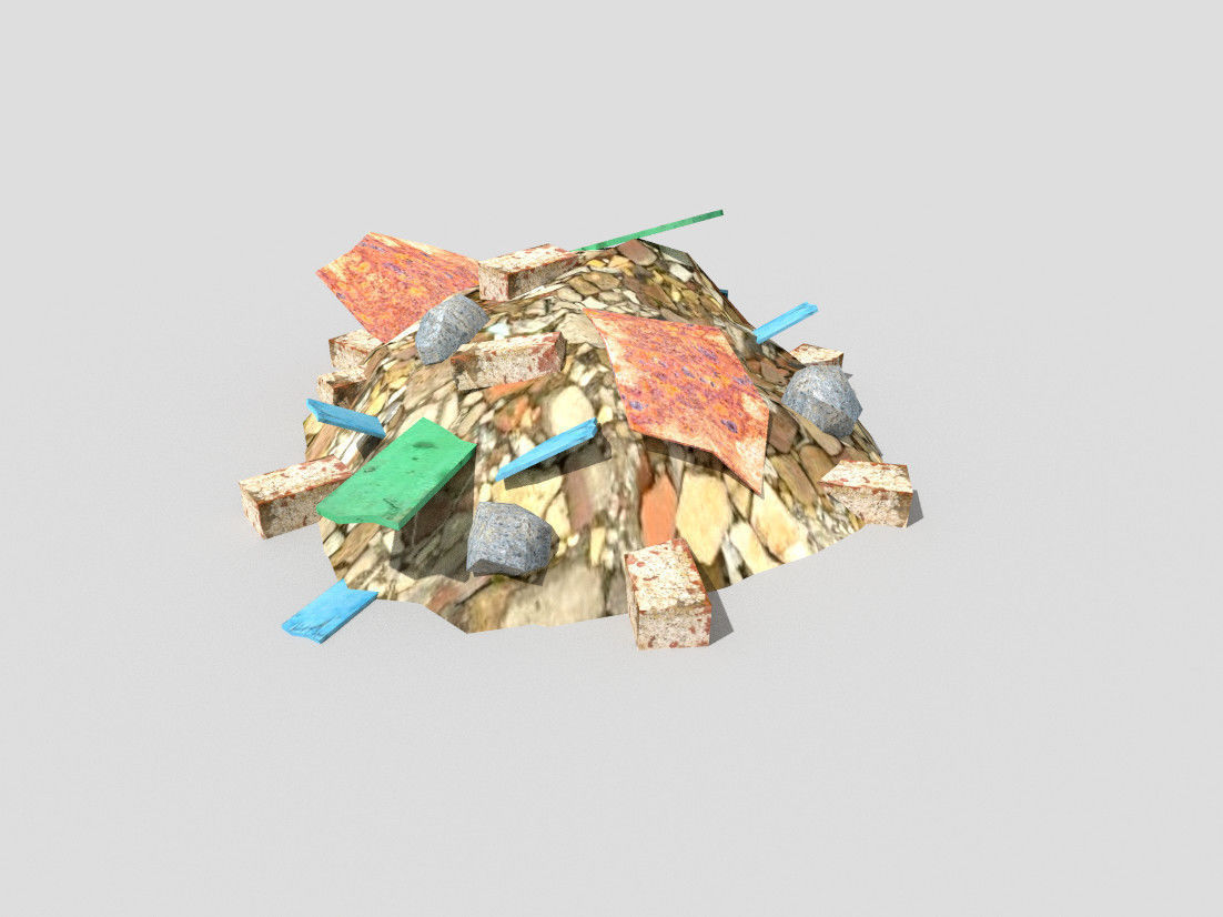 Debris Pile Low-poly 3D model_5