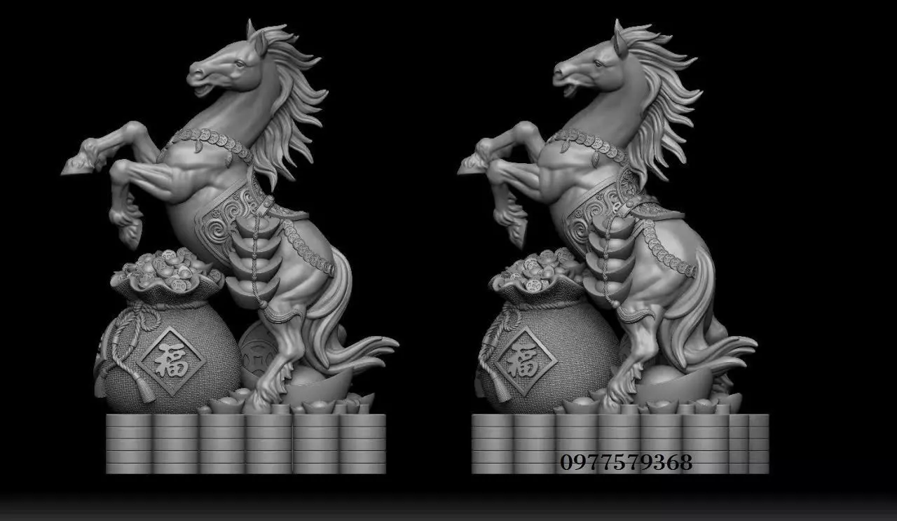 horse sculpture 3D print model_0