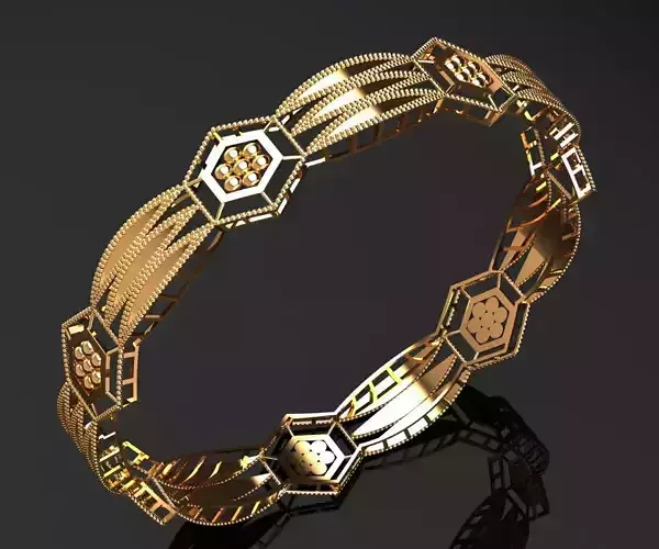 1174 HexaBloom Elegance Bangle 13gm