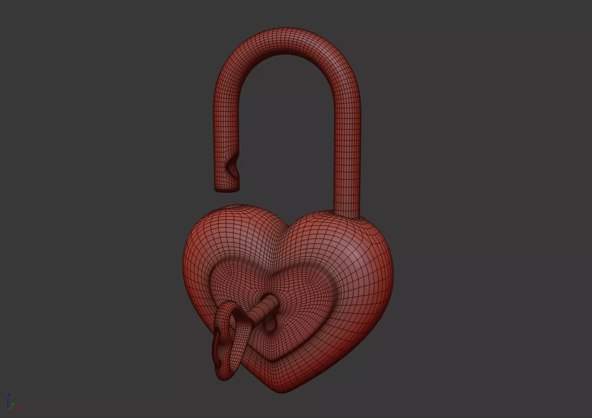 Heart Padlock 3D model 3D model_14