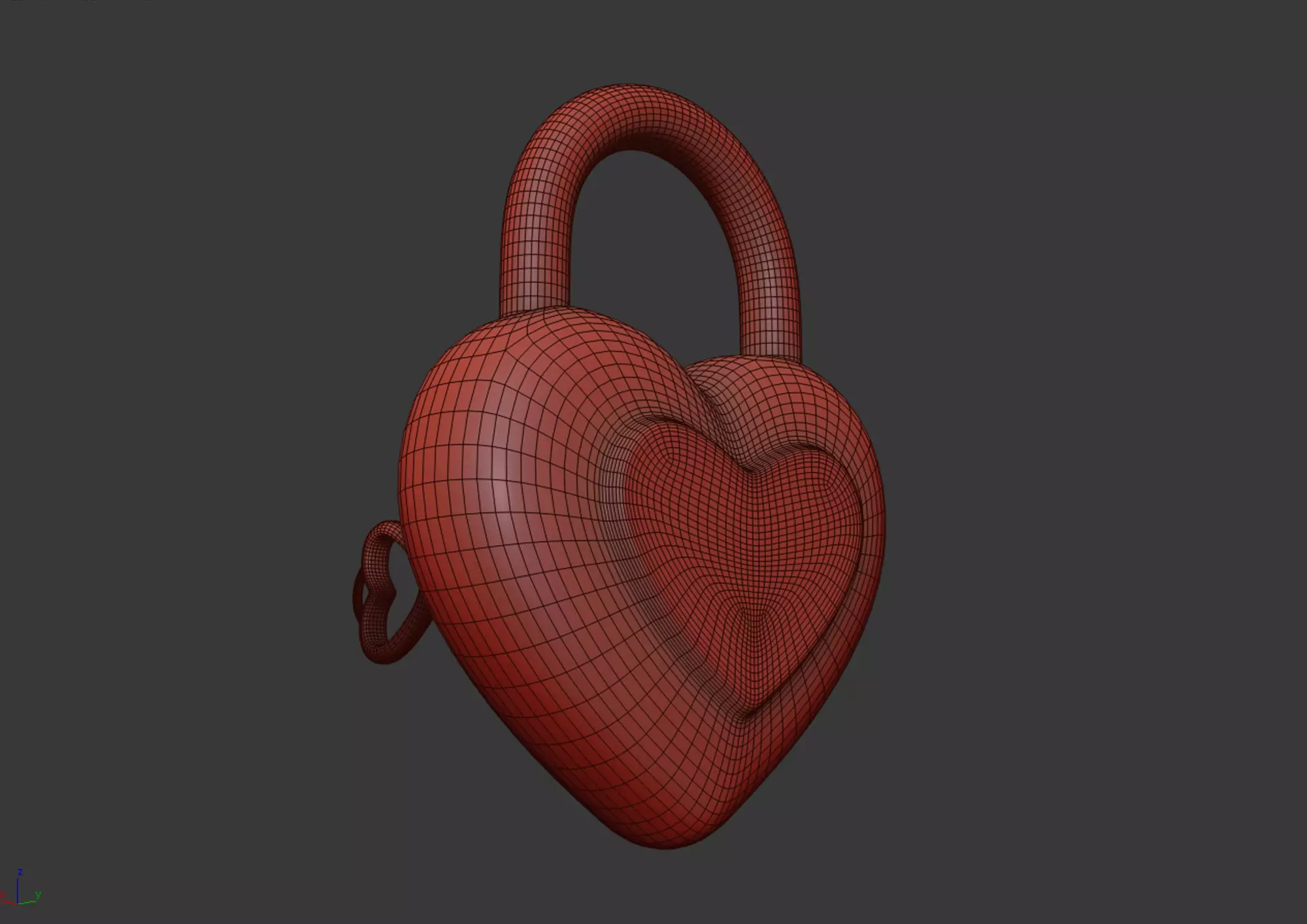 Heart Padlock 3D model 3D model_12