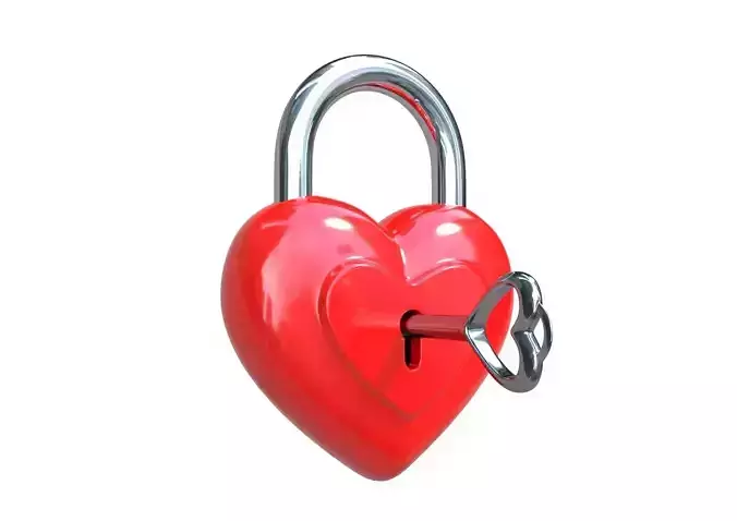 Heart Padlock 3D model