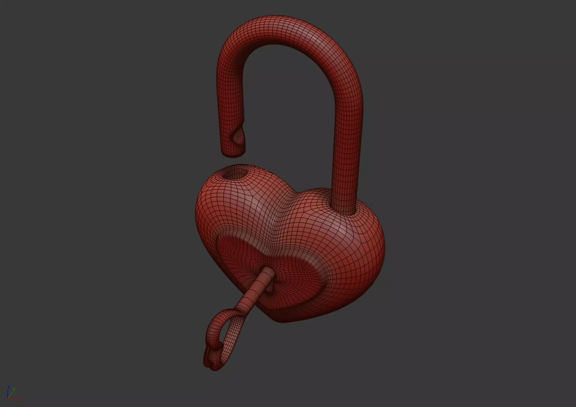 Heart Padlock 3D model 3D model_15