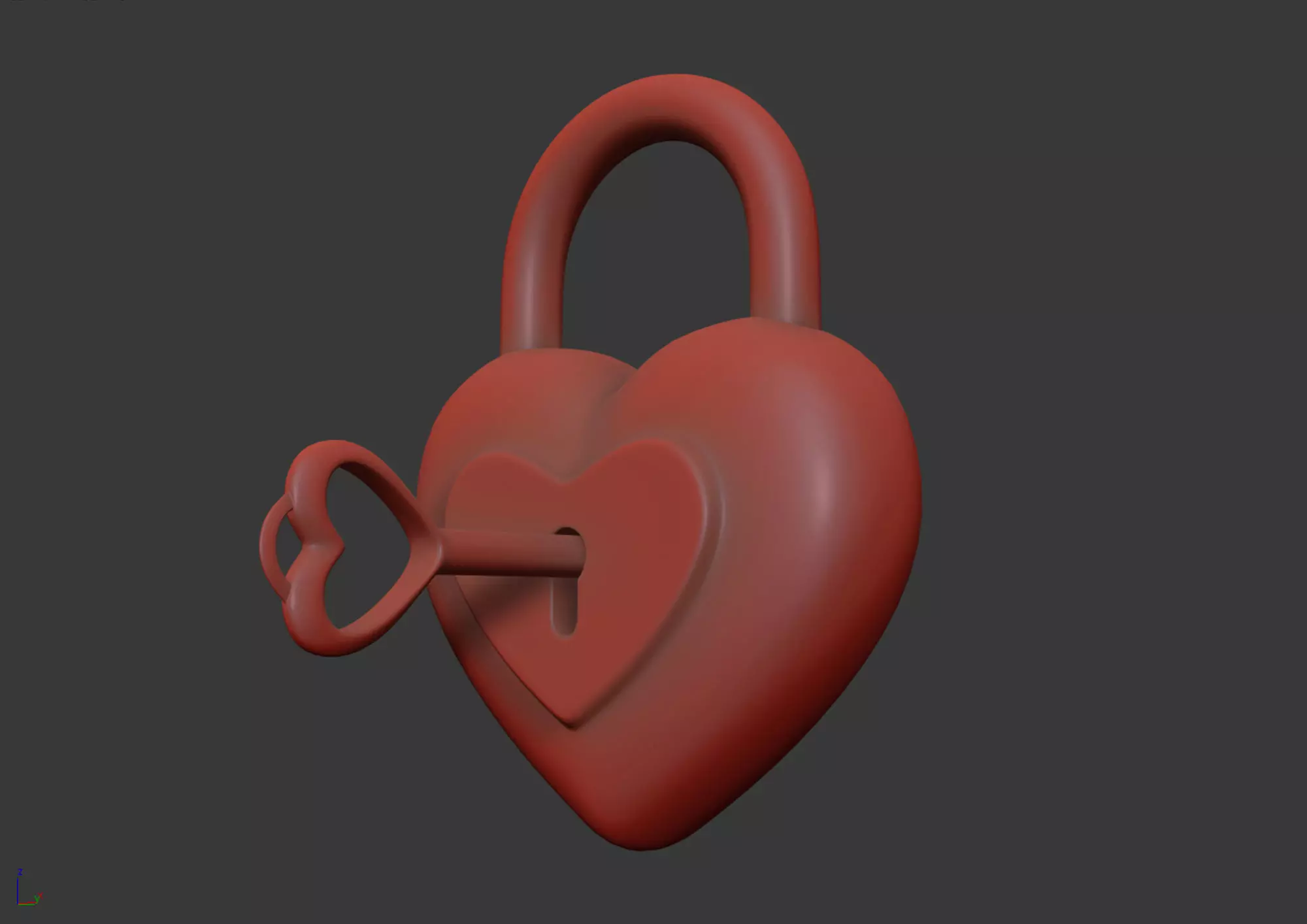 Heart Padlock 3D model 3D model_9