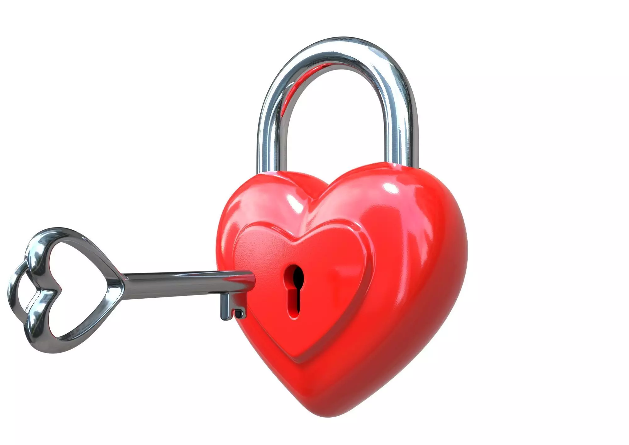 Heart Padlock 3D model 3D model_2