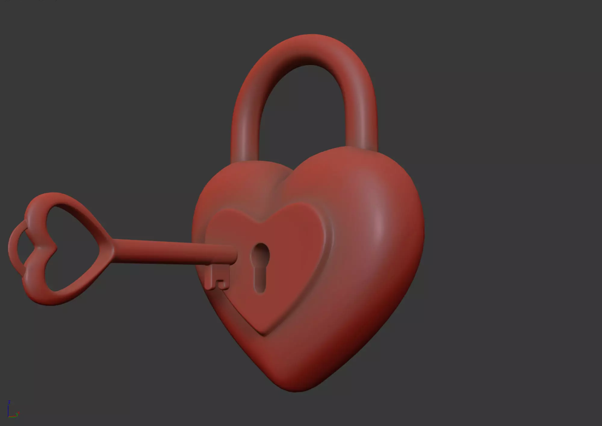 Heart Padlock 3D model 3D model_8
