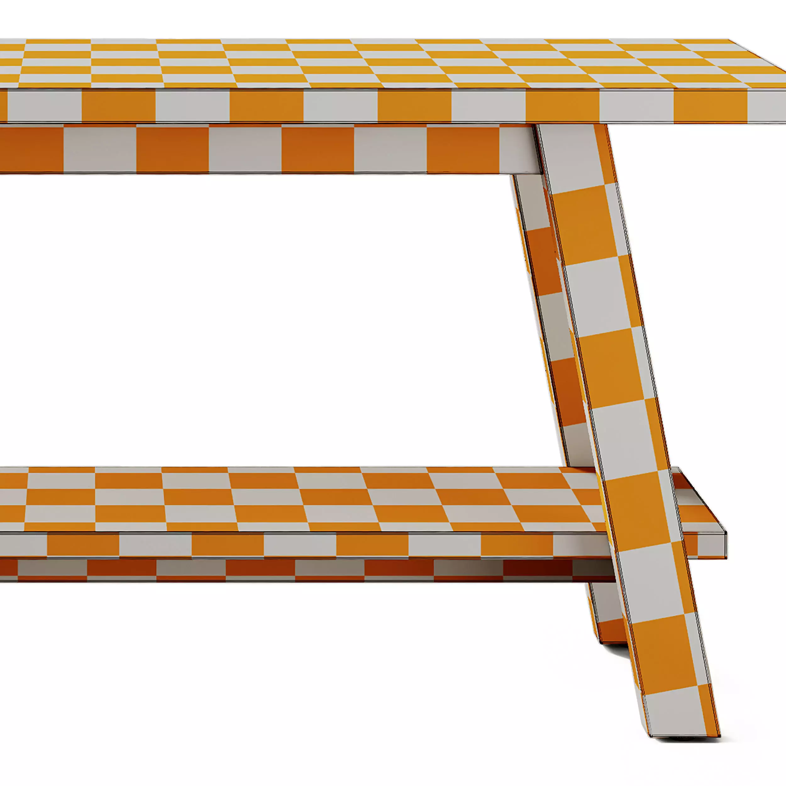 Kave Home Safara Cracked wood Bench 3D model_10
