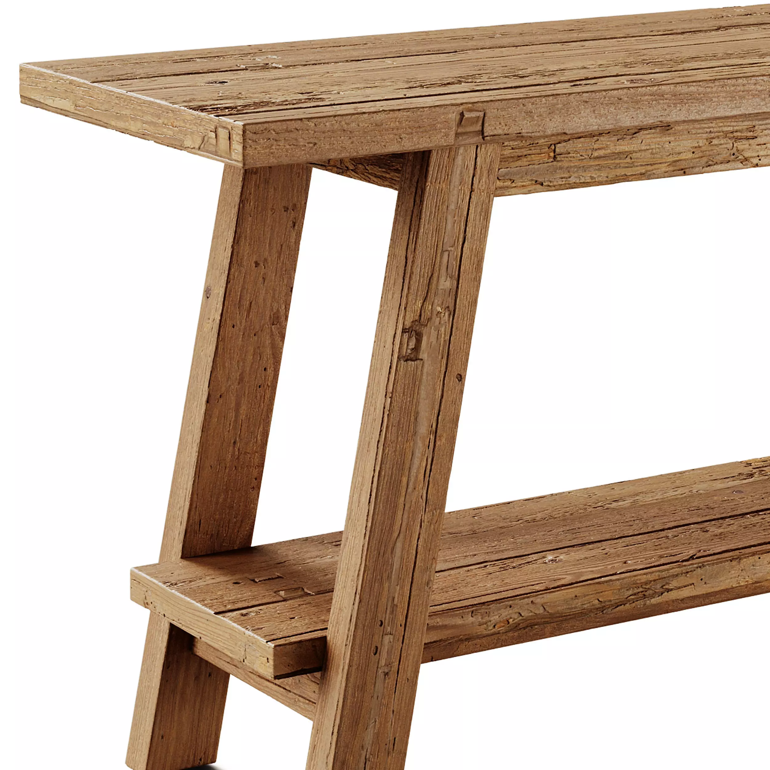 Kave Home Safara Cracked wood Bench 3D model_5