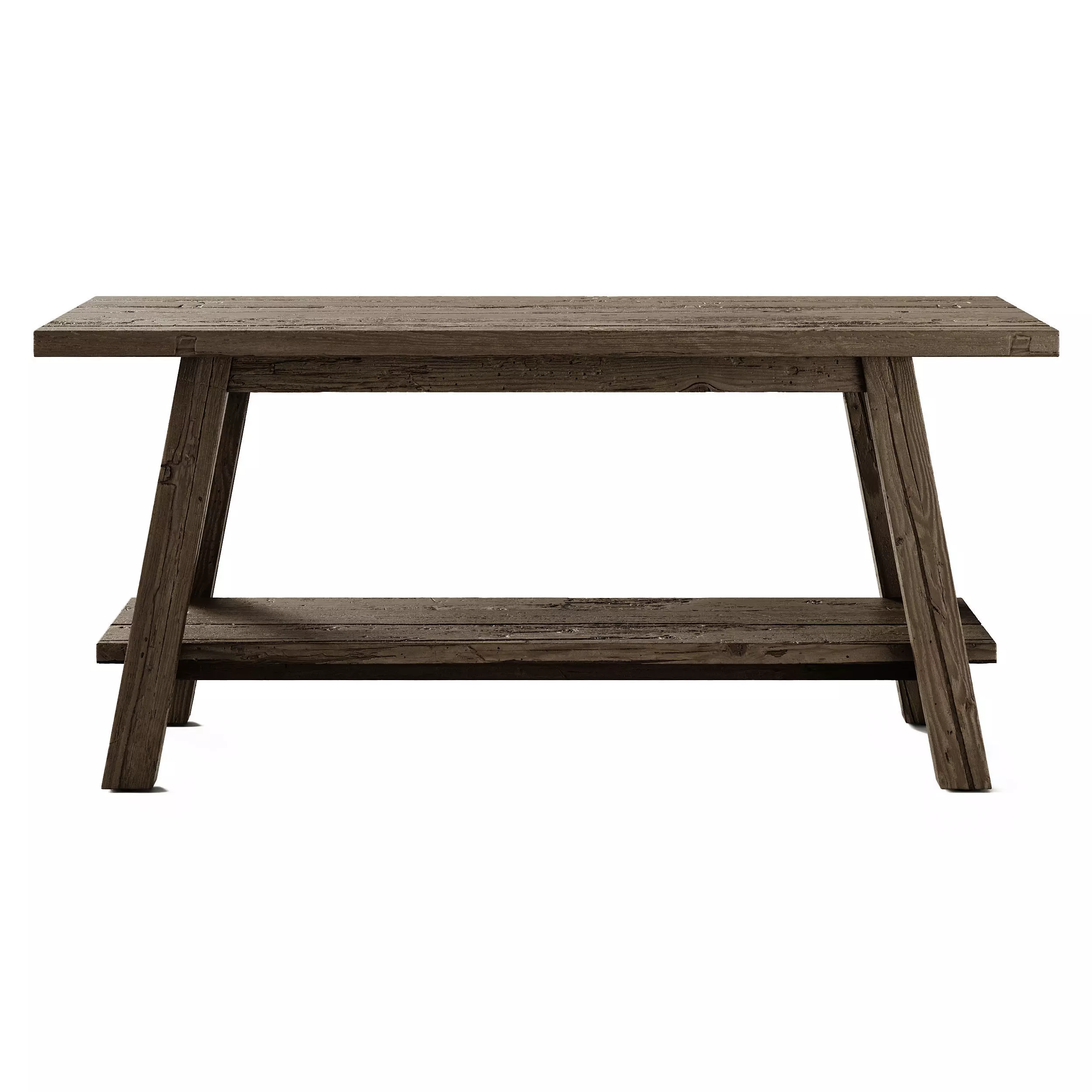 Kave Home Safara Cracked wood Bench 3D model_1