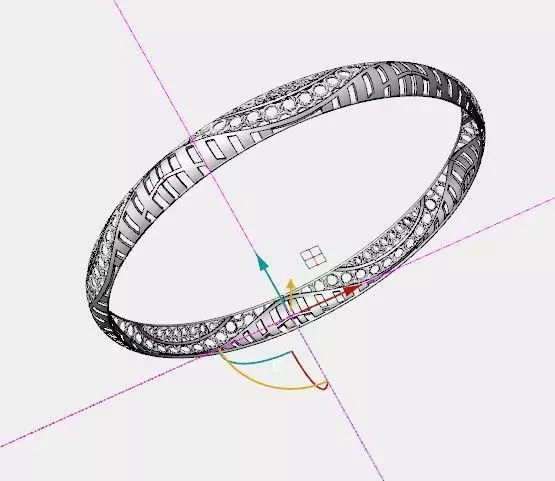 1173 Gold Bangle 5gm 3D print model_3