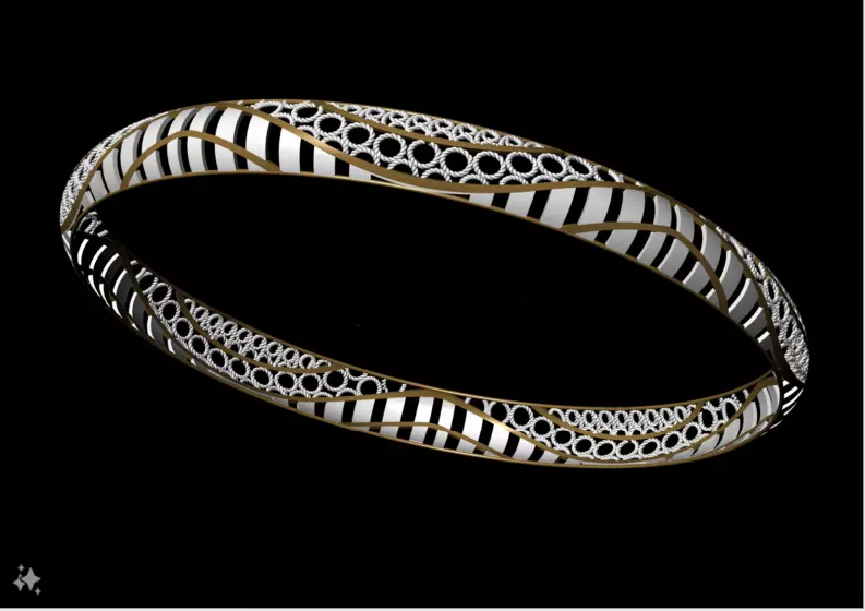 1173 Gold Bangle 5gm 3D print model_2