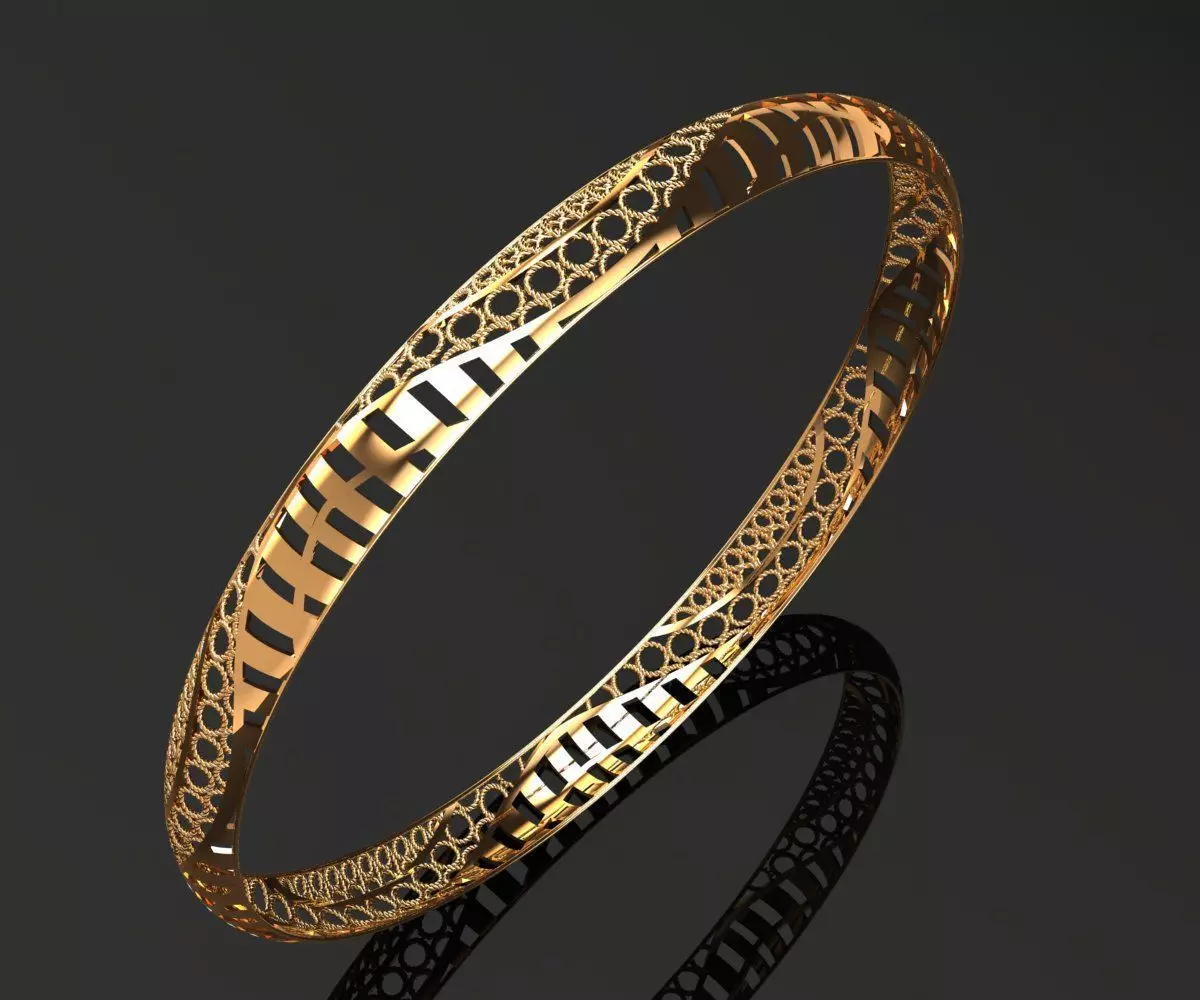 1173 Gold Bangle 5gm 3D print model_1