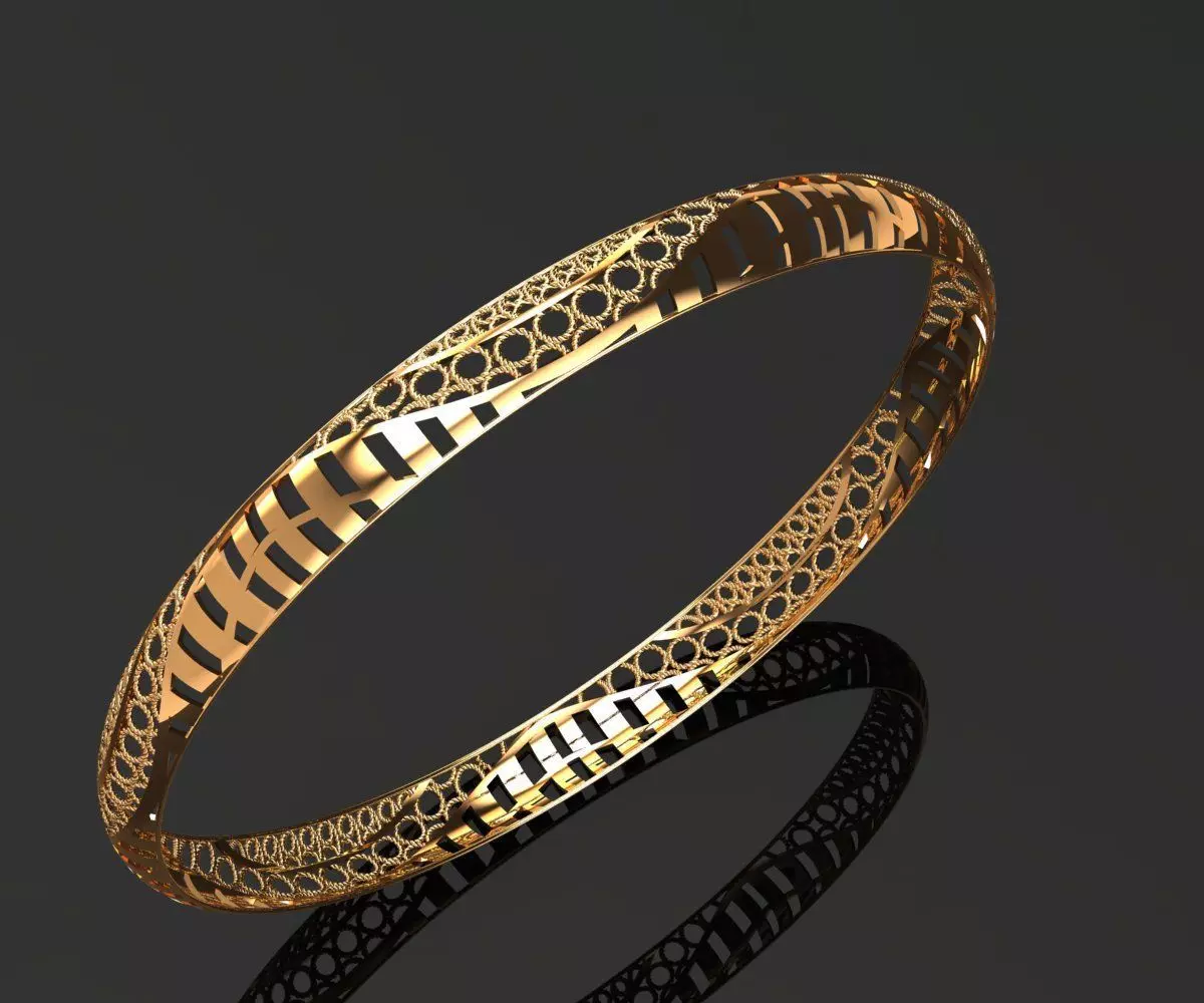 1173 Gold Bangle 5gm 3D print model_0