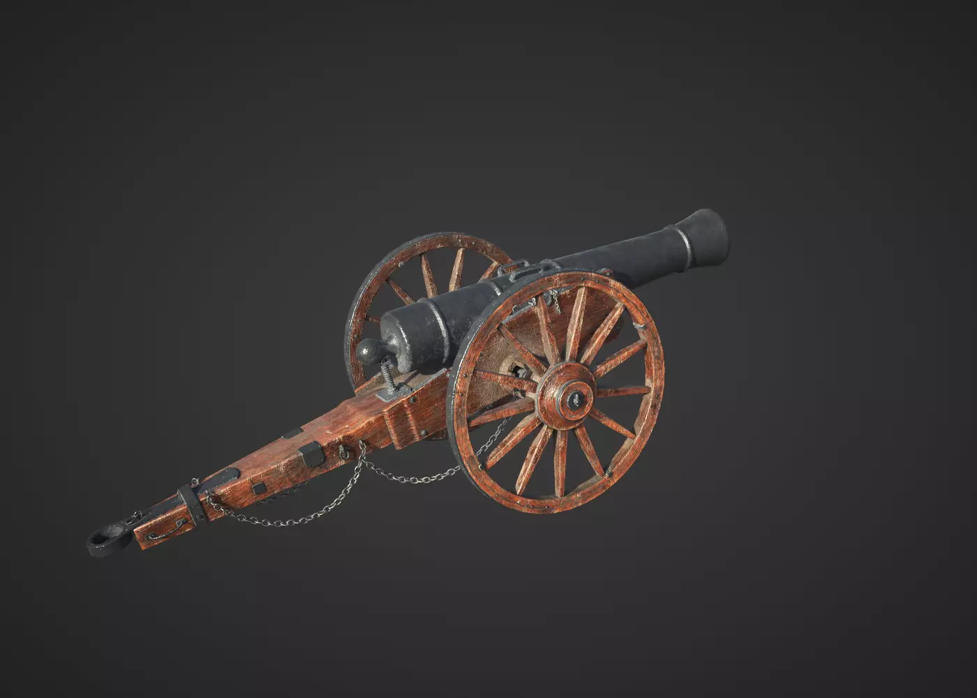 Medieval Cannon Free 3D model_0