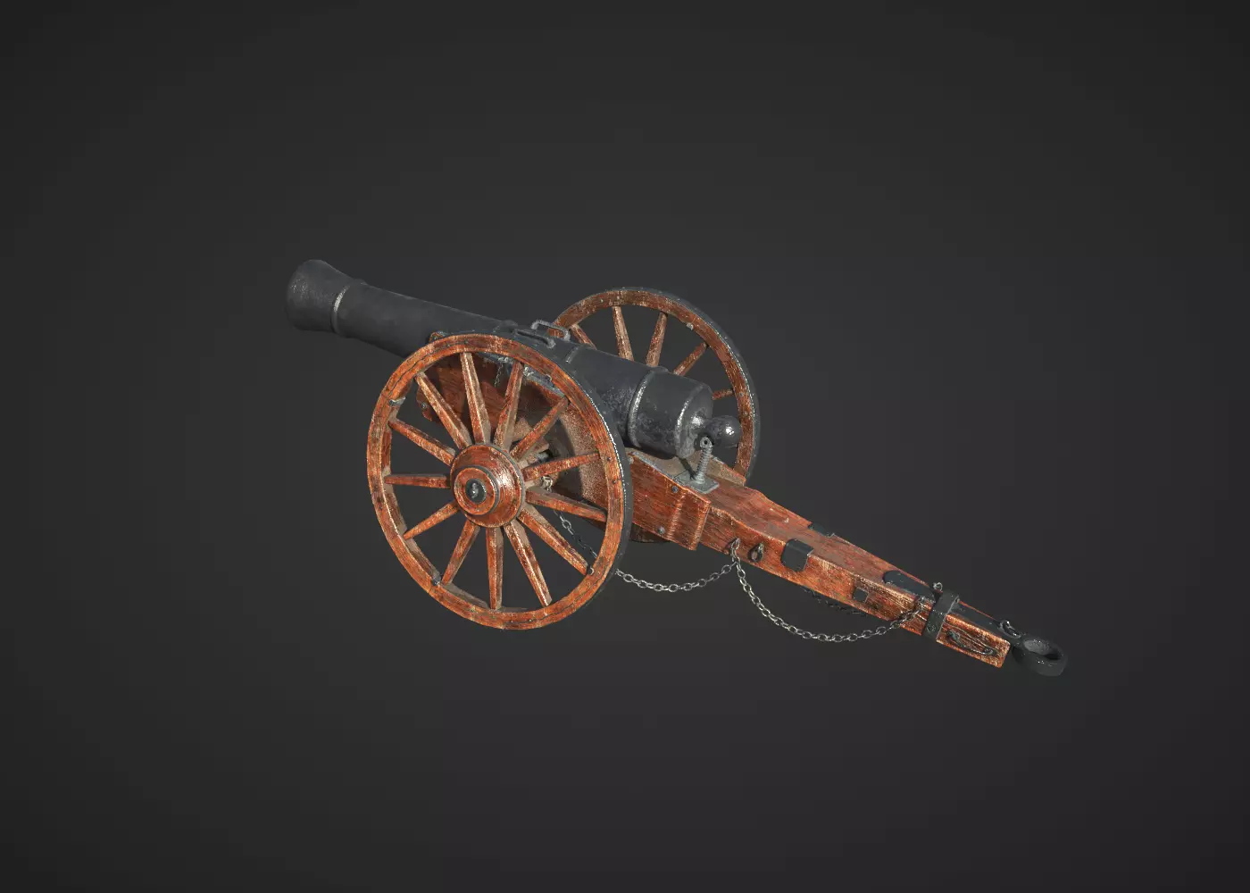 Medieval Cannon Free 3D model_1