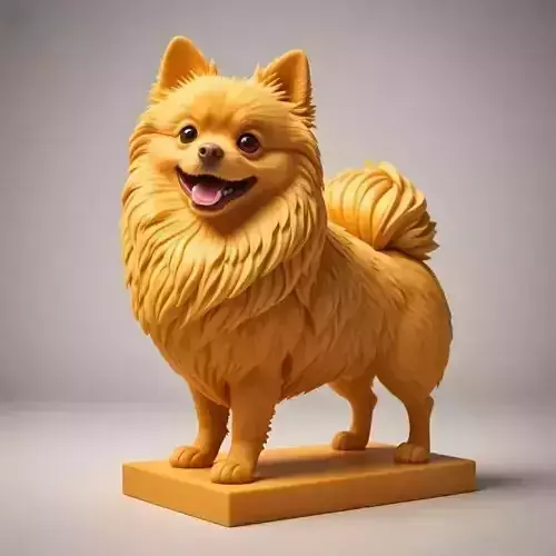 2862  Laughing Pomeranian  Full Color  3D Model  pug