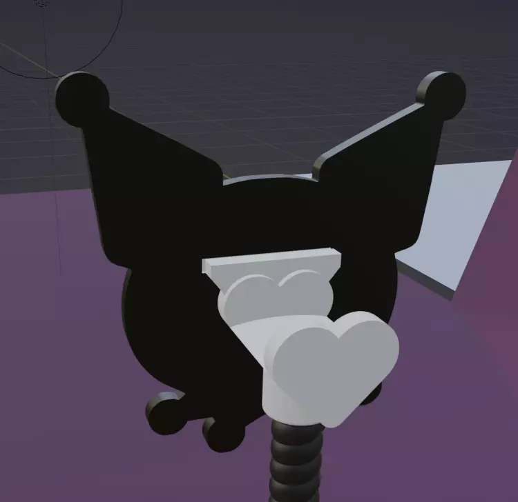 Kuromi Headphone Stand 3D print model_7