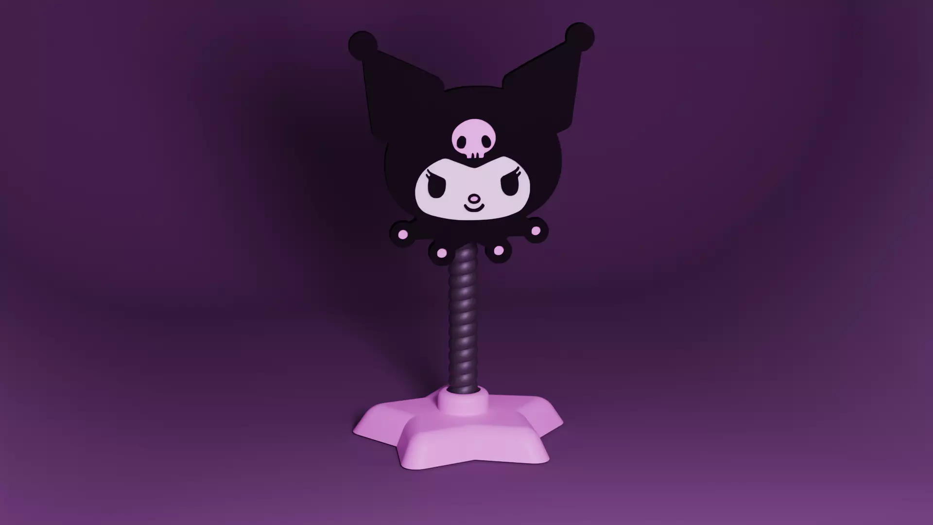 Kuromi Headphone Stand 3D print model_4