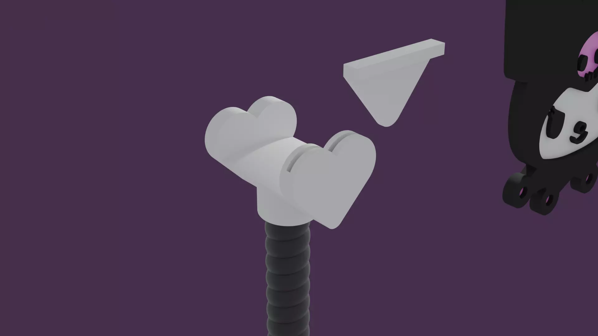 Kuromi Headphone Stand 3D print model_5