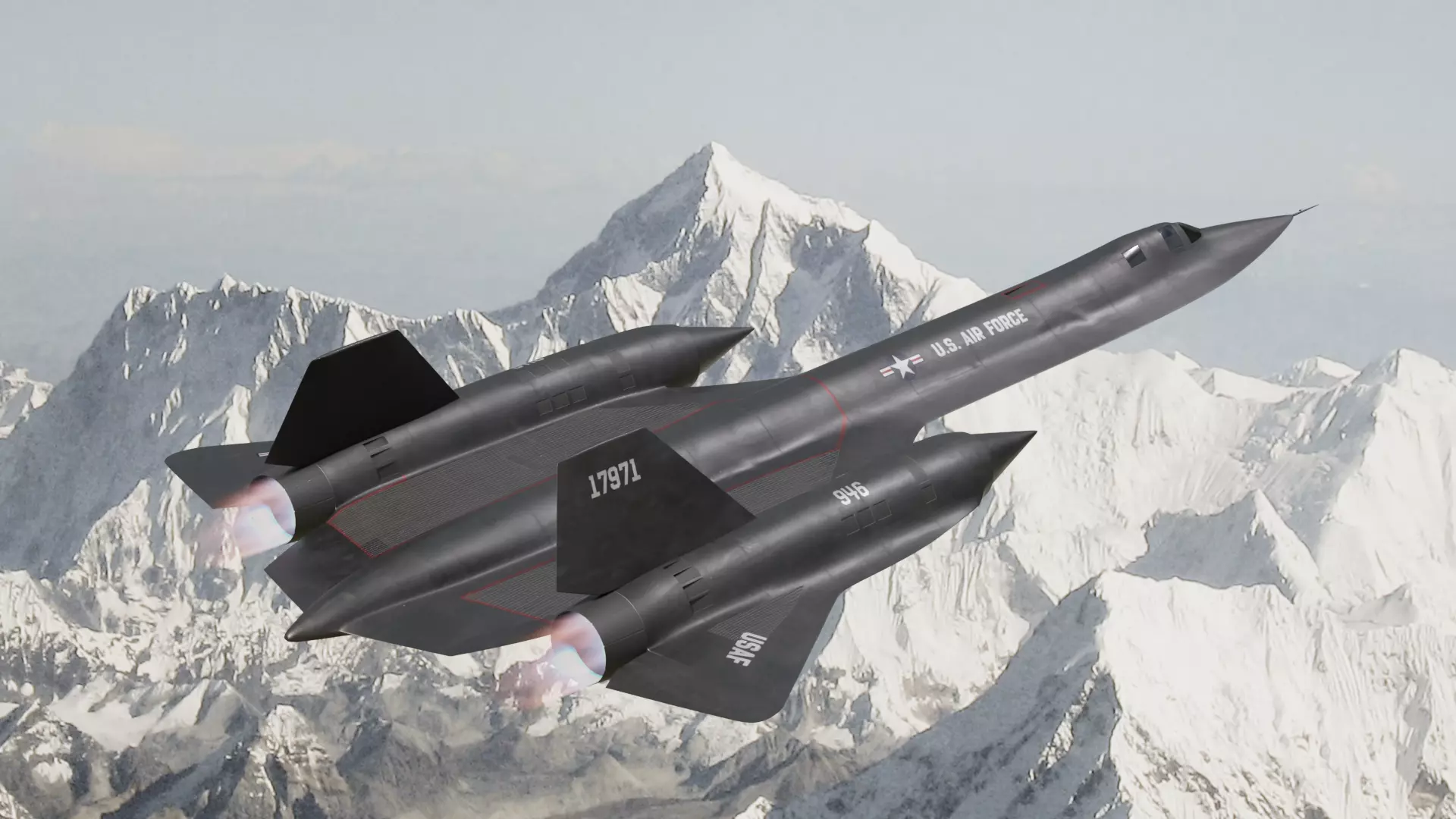 Lockheed SR-71 Blackbird 3D Model Highpoly Low-poly 3D model_1