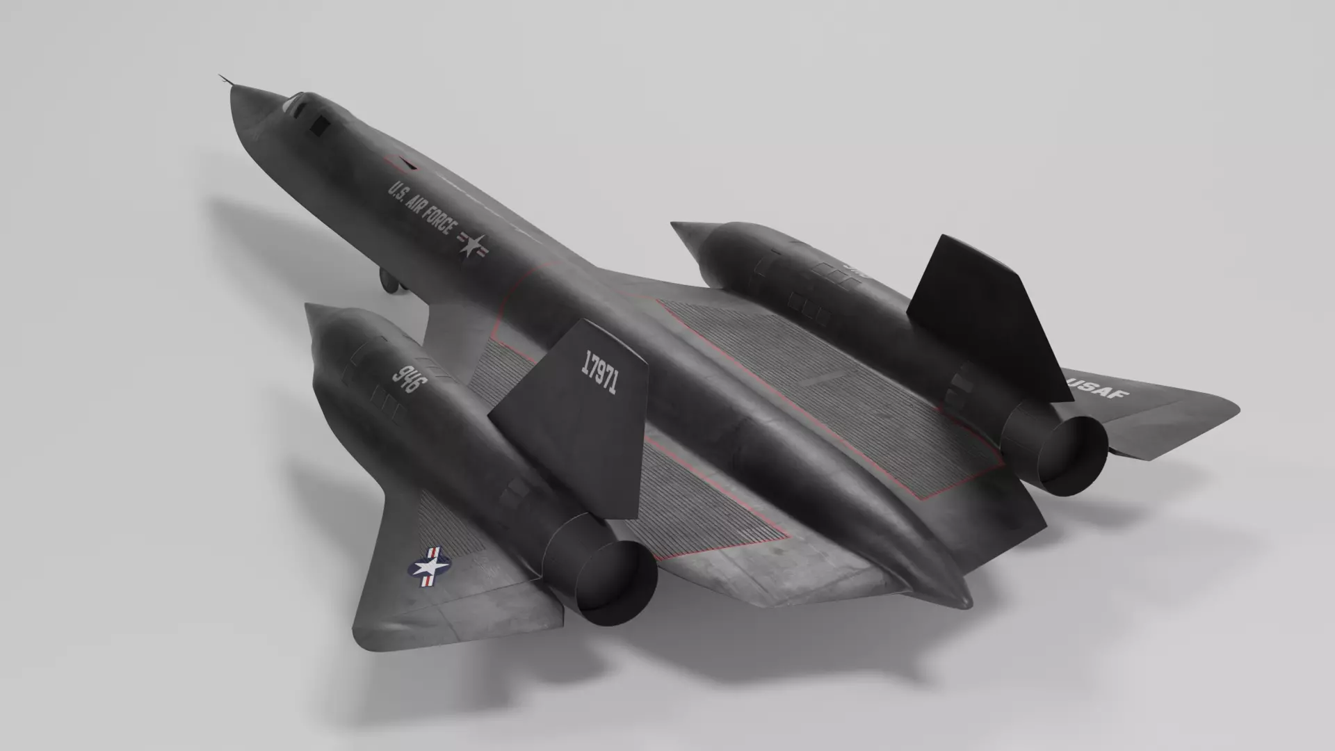 Lockheed SR-71 Blackbird 3D Model Highpoly Low-poly 3D model_14