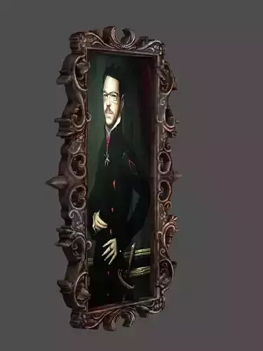 French Old Photo Frame Low-Poly 3D Model